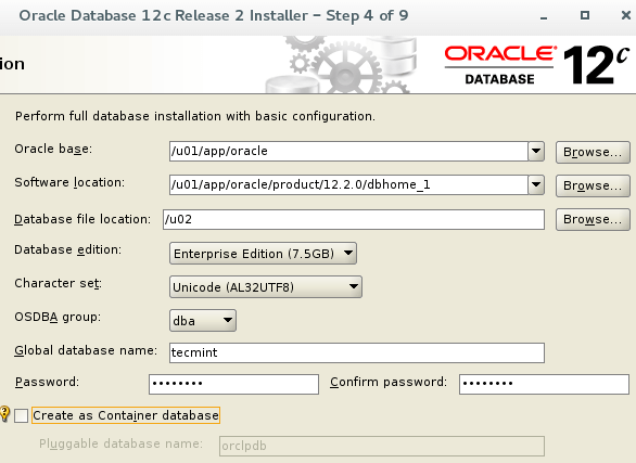 Oracle 12c Basic Configuration