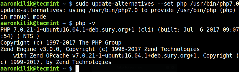 Set PHP 7.0 Version in Ubuntu