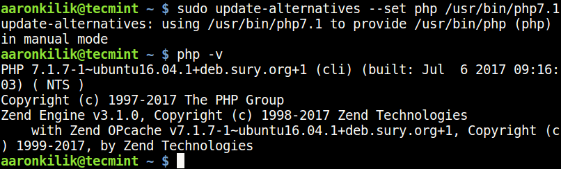 Set PHP 7.1 Version in Ubuntu