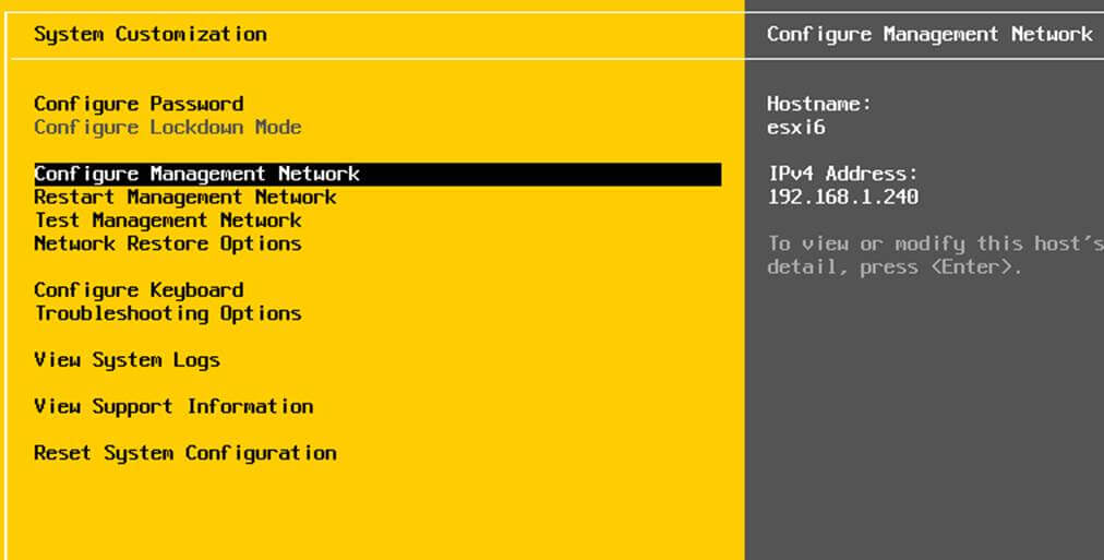 VMware ESXI Console