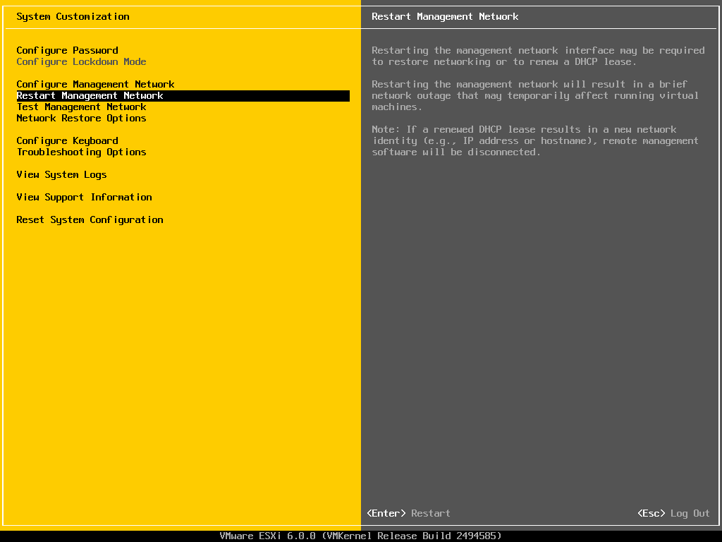 VMware ESXI Network Management