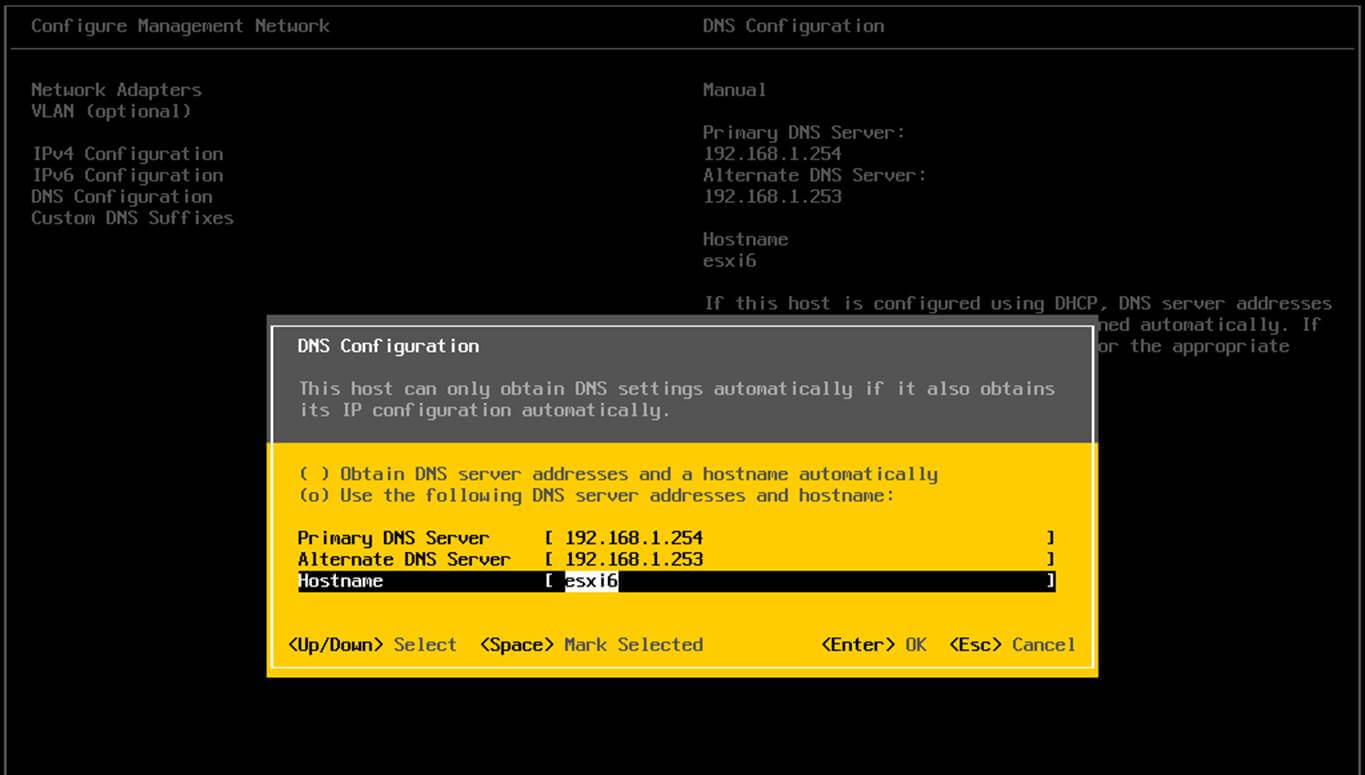 VMware ESXI Set Hostname