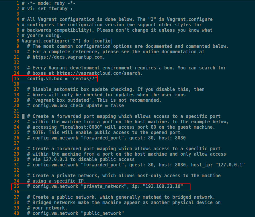 Vagrantfile Configuration