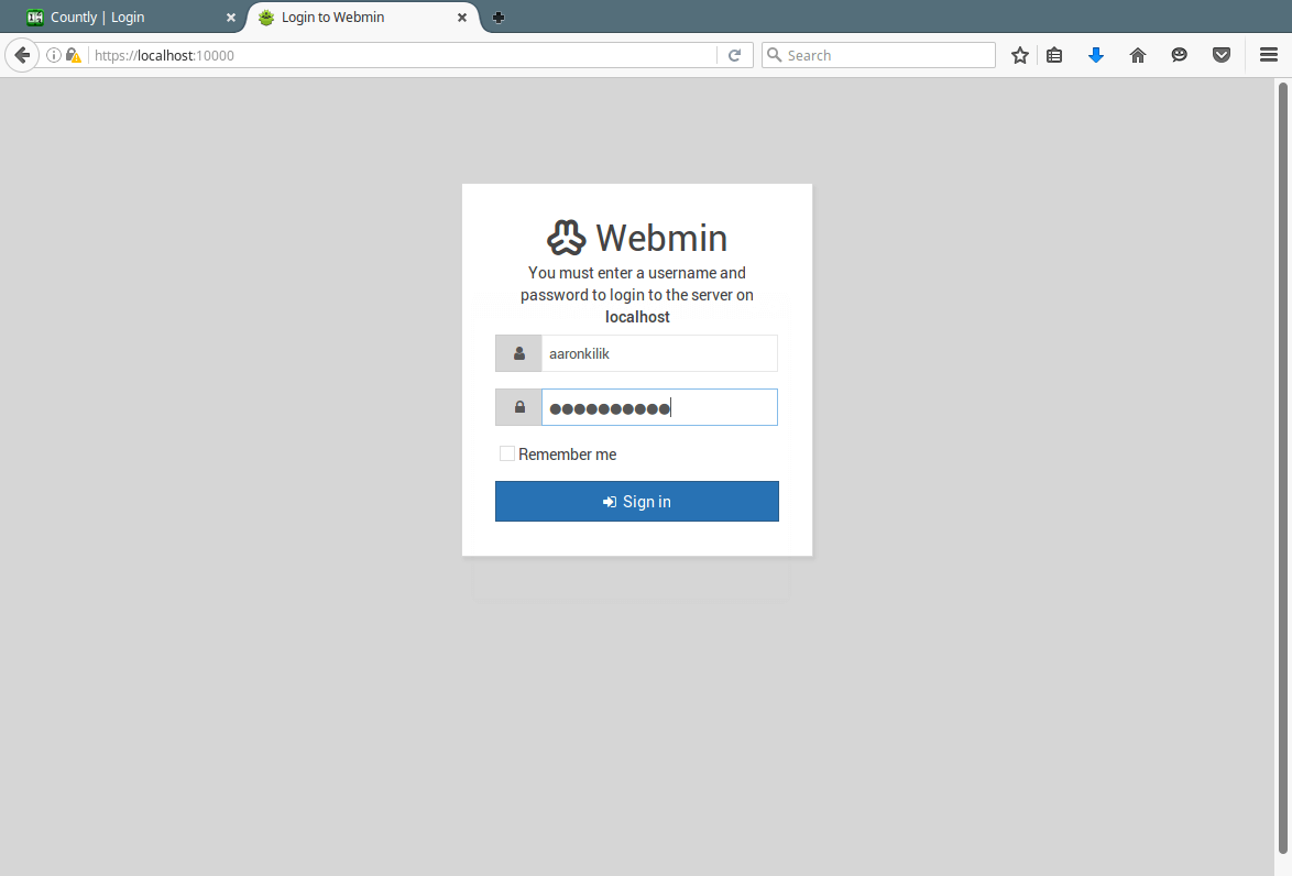 Webmin Login