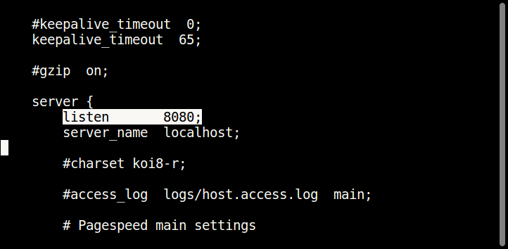 Configure Nginx Listening Port