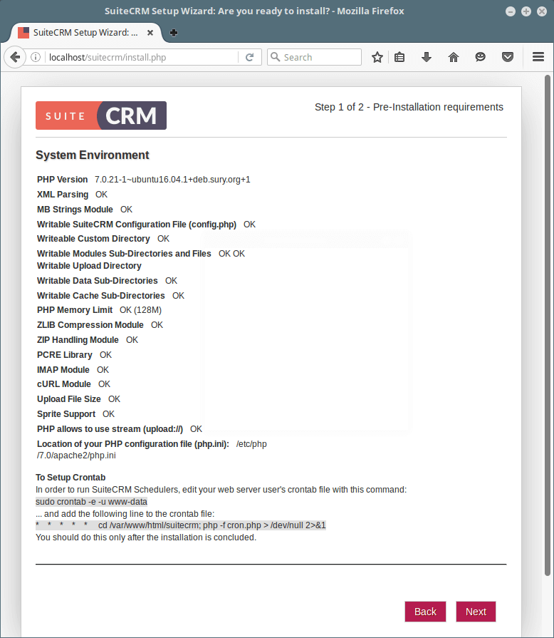 SuiteCRM System Environment Check