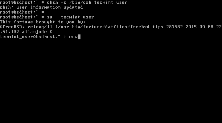  Cambiar FreeBSD Shell 