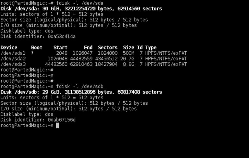 Check Partition Table Size