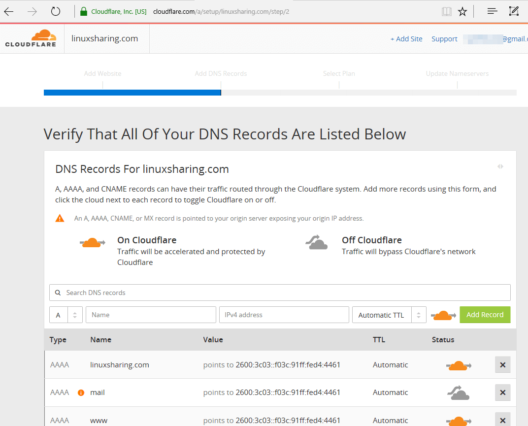 CloudFlare DNS Scan