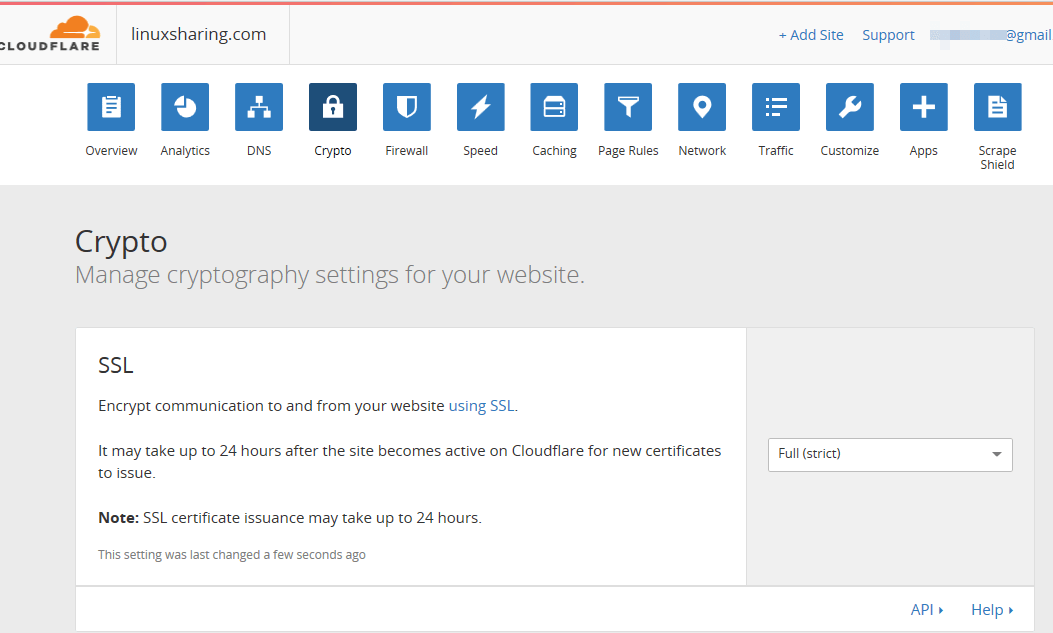 CloudFlare SSL Settings