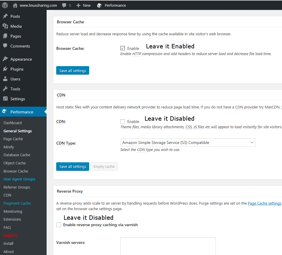 Disable Browser Cache and CDN for WordPress