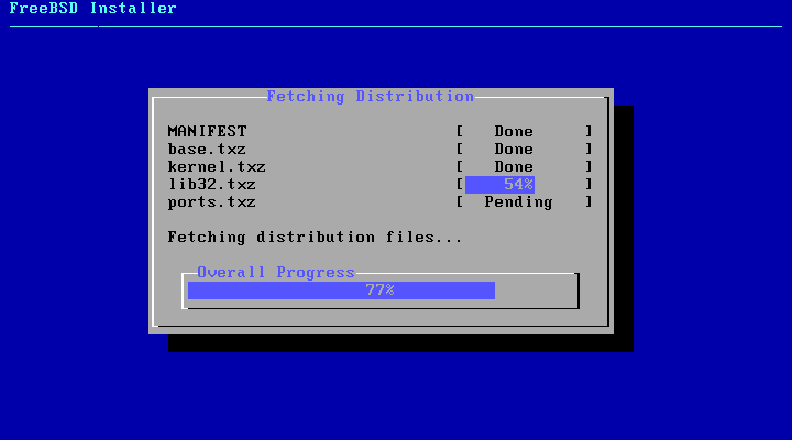 FreeBSD Installation Progress