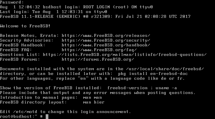 FreeBSD Login Shell