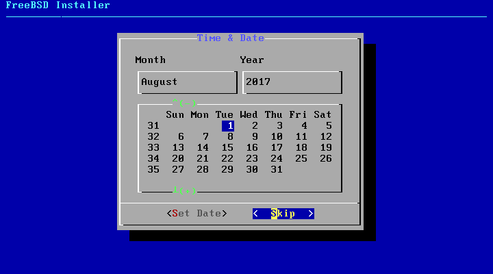  Hora de FreeBSD y configuración de fecha 