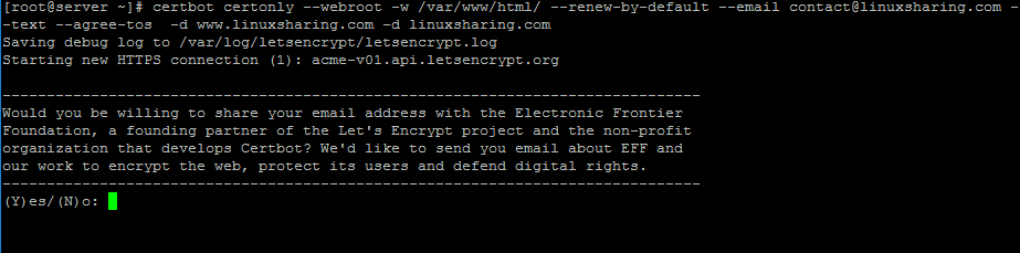 Generate Let's Encrypt Certificates