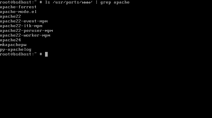  Lista de paquetes de Apache en FreeBSD 
