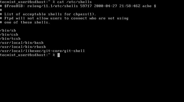 List FreeBSD Shells