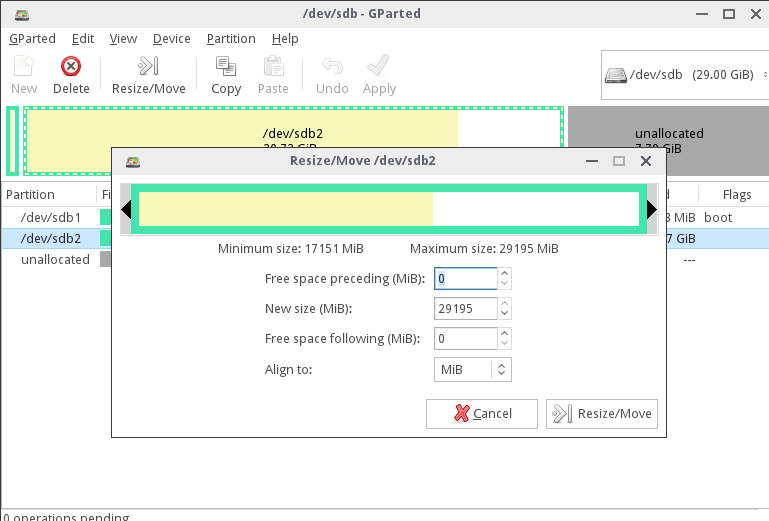 Resize Partition Size