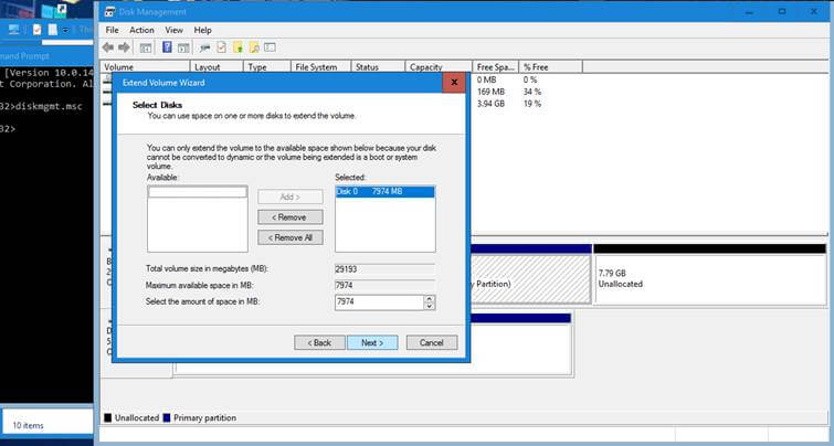 Select Disk to Extend