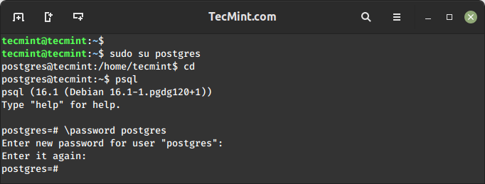 Set Postgres Password