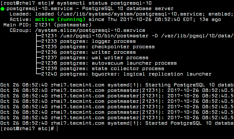 Start PostgreSQL Server