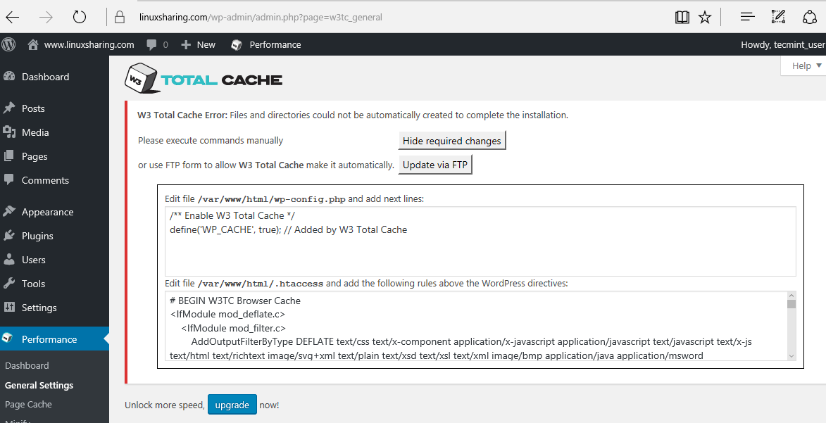 W3 Total Cache Configuration