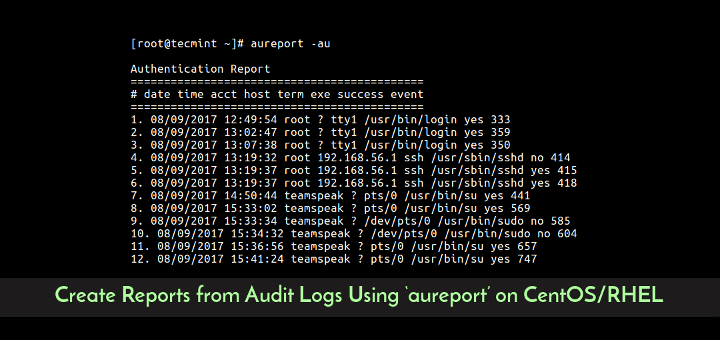 Create Audit Log Reports
