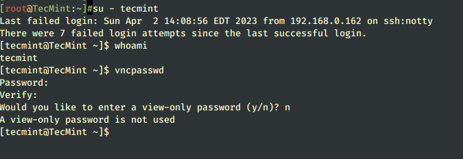 Create VNC Password