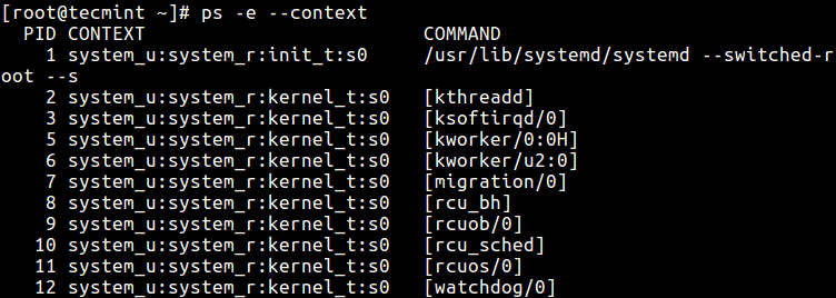 Find SELinux Context