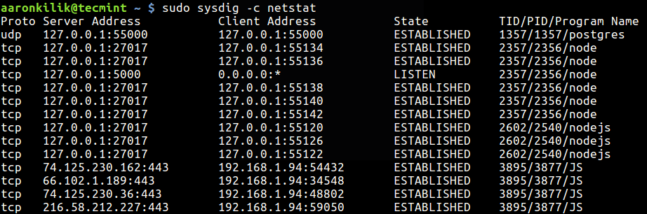 Monitor Network Connections