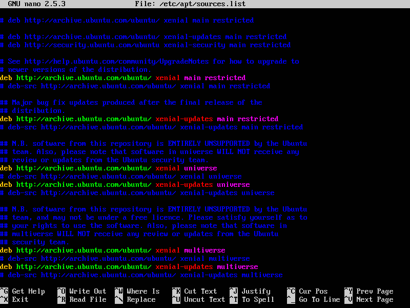 Official Ubuntu Network Sources