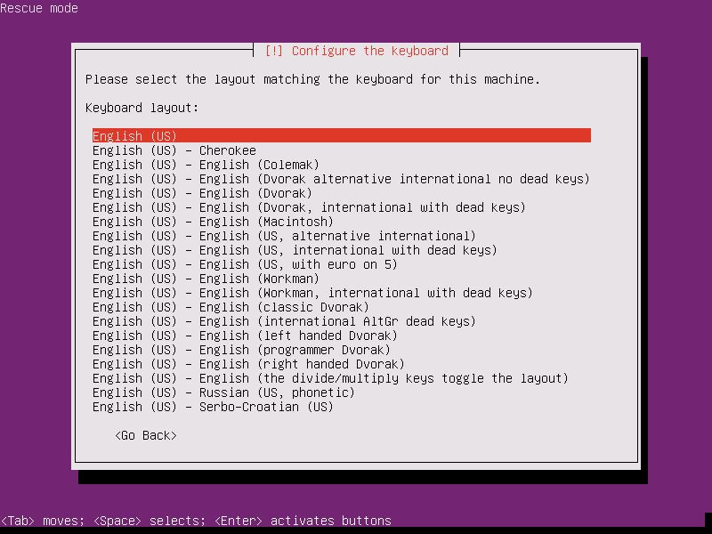 Select Keyboard Layout