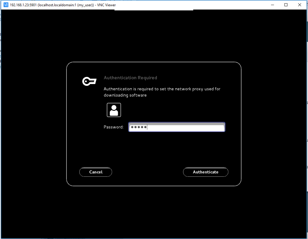 VNC Server Authentication Warning