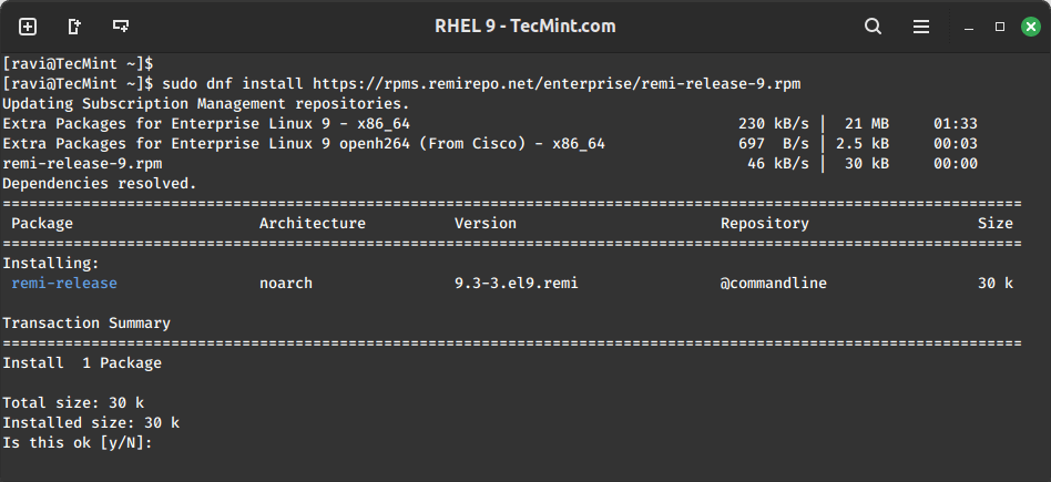 Enable Remi Repository in RHEL