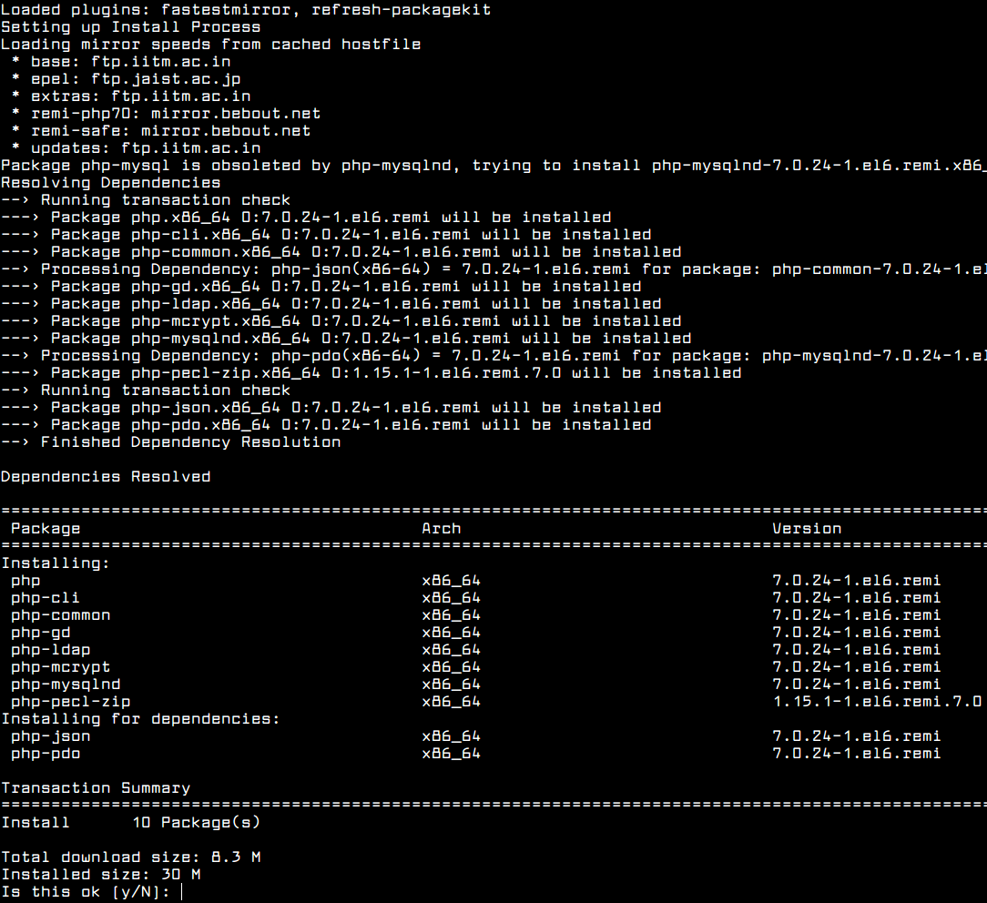 Install PHP 7 on CentOS 6