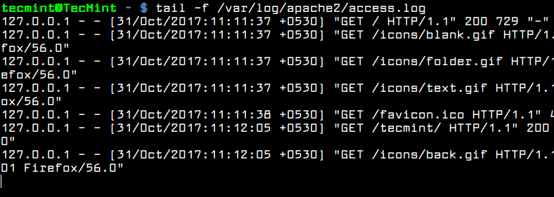 Monitor Apache Logs in Real Time
