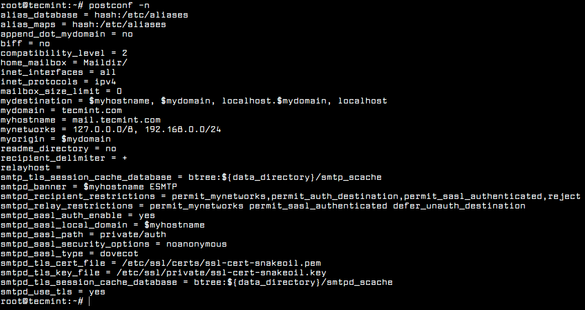 Postfix Mail Configuration