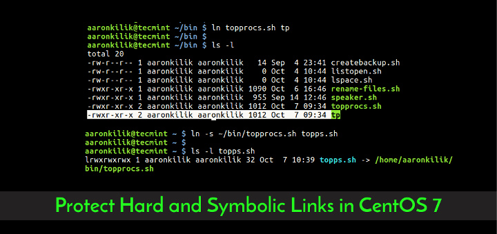 Protect Hard and Symbolic Links in CentOS