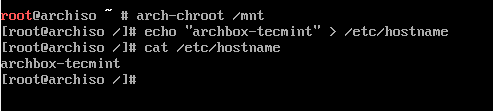 Arch Linuxのホスト名を設定する