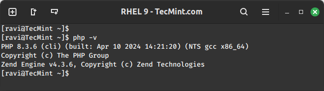 Verify PHP in RHEL