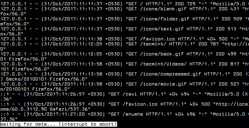 Watch Logs Using Less Command