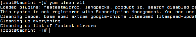 Yum Clean All on CentOS 7