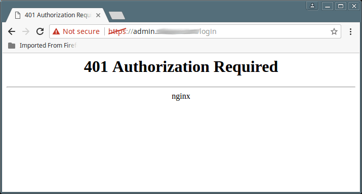 401 Authorization Required Error