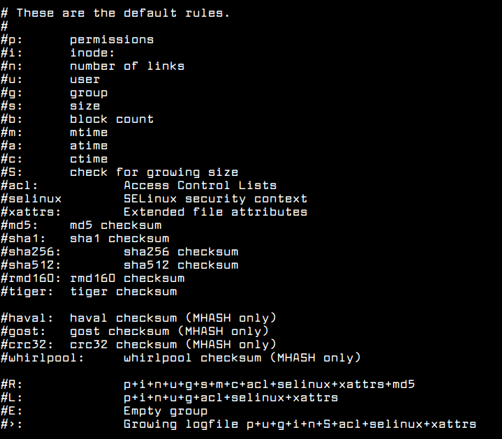 Reglas predeterminadas de AIDE