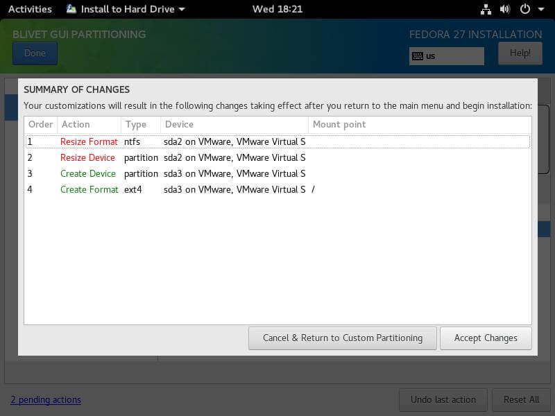 Accept Partition Changes