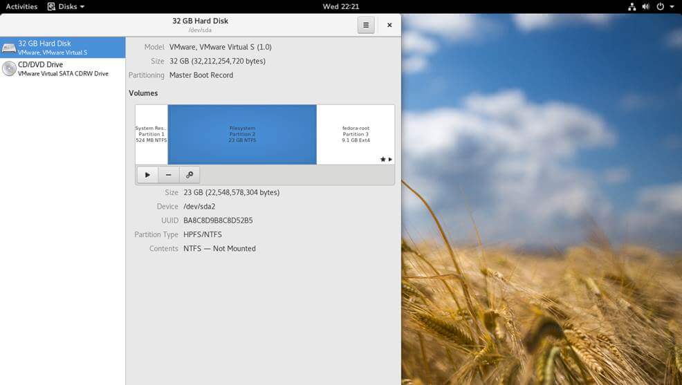 Access Windows Partition in Fedora