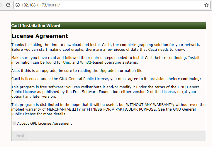 Cacti License Agreement