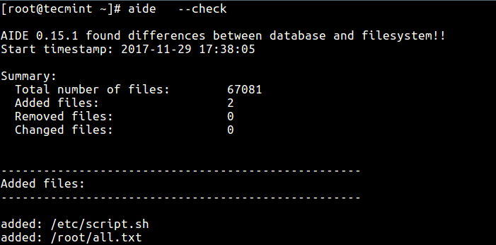 Verificar cambios en el sistema de archivos