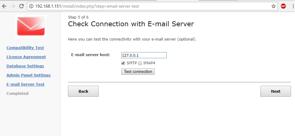Check WebMail Email Connection