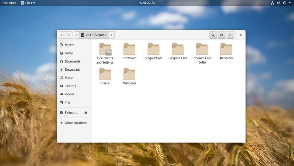 Explore Windows Files in Fedora